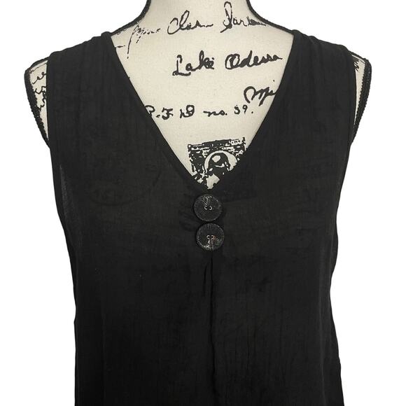 Pretty Angel Asymmetric Hem Linen Cotton Tank Top Lagenlook Handkerchief Hem S - Picture 2 of 9